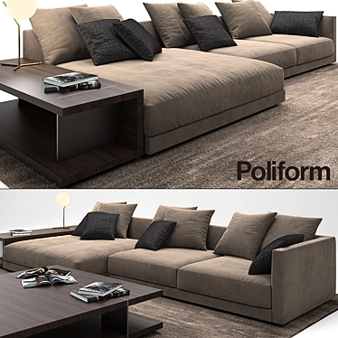 Poliform Bristol Sofa: Elegant and Comfortable 3D model image 1 