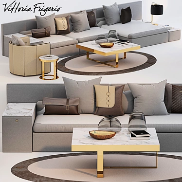 Luxury Italian Furniture Set 3D model image 1 