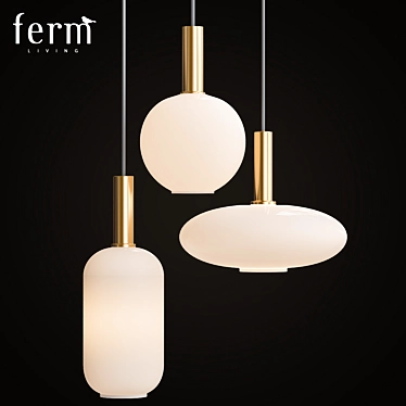 Brass Ellipse Pendant Light 3D model image 1 