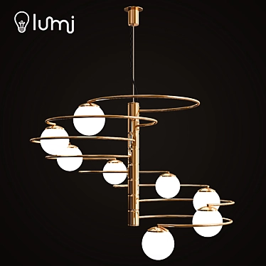 Lumi Crystal Drops Chandelier 3D model image 1 