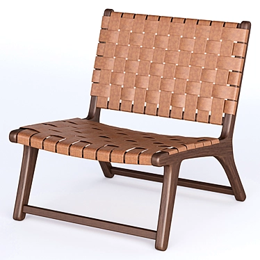 Handwoven Leather Lounge Chair 3D model image 1 