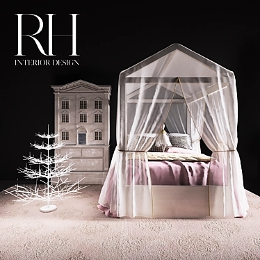 Dreamy Bedroom Set - RH Holiday 3D model image 1 