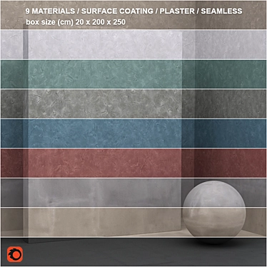 Seamless Stone Plaster Textures - 9 Material Set 3D model image 1 