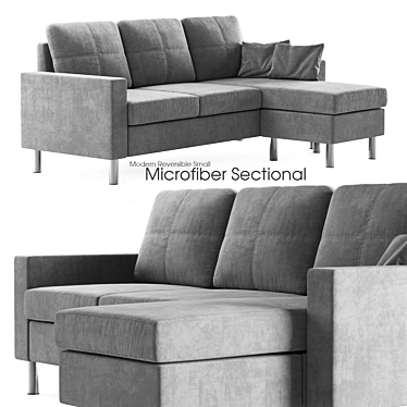 Compact Reversible Microfiber Sectional 3D model image 1 