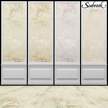 Seabrook Ainsley-7: USA-Made Half Drop Acrylic Coated Wallpaper 3D model image 1 