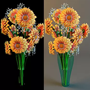 Charming Chrysanthemums 3D model image 1 