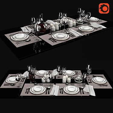 Elegant Dining: Premium Tableware 3D model image 1 