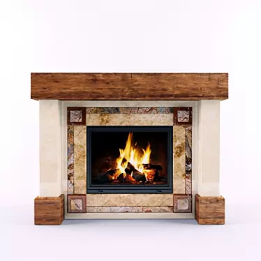 Modern Firewood Fireplace 3D model image 1 