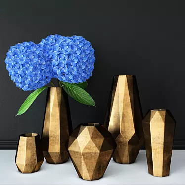 Faceted Metal Vases