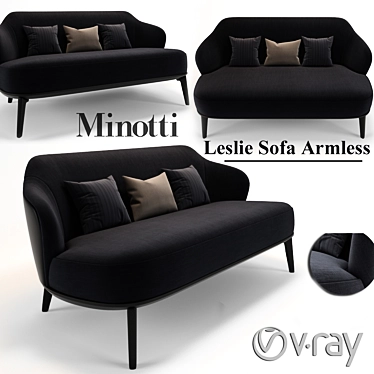 Contemporary Armless Sofa: Leslie Minotti 3D model image 1 