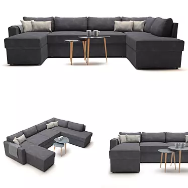 Modern Mariager Sofa: Spacious & Stylish 3D model image 1 