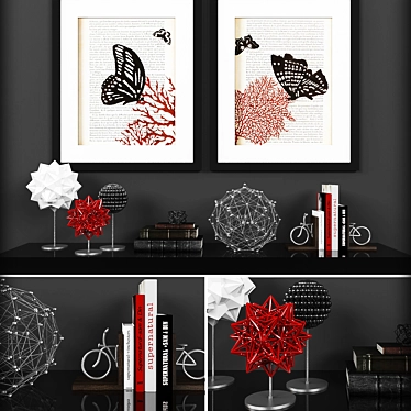 Elegant 4-Piece Decor Set 3D model image 1 