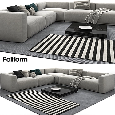 Modern Poliform Bolton Sofa: Elegant and Comfortable 3D model image 1 