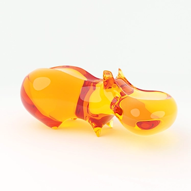 Vibrant Acrylic Hippo Sculpture 3D model image 1 