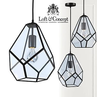 Geometry Glass Pendant Light 3D model image 1 