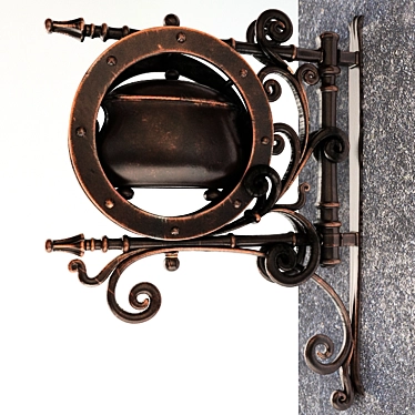 Artisanal Coffee Sign: Wrought Iron Elegance 3D model image 1 