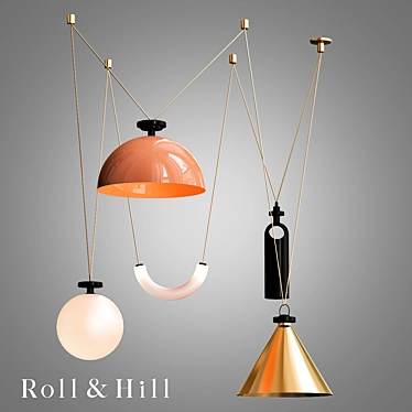 Modern Roll & Hill Chandelier 3D model image 1 