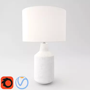 Elegant White Orine Table Lamp 3D model image 1 