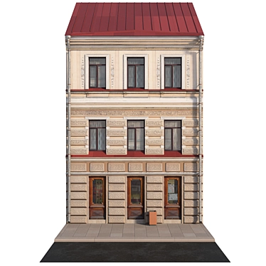 Historic Building Facade: Vray-ready, Low-poly 3D model image 1 