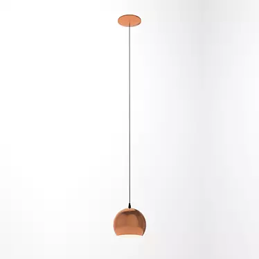 Elegant LED Suspension Light: Steel & Copper Finish 3D model image 1 