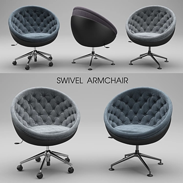 Elegant Swivel Armchair 3D model image 1 