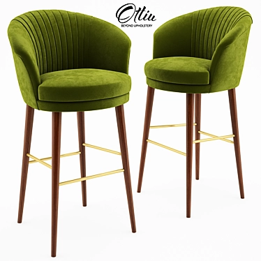 Luxury Velvet Lupino Bar Chair 3D model image 1 