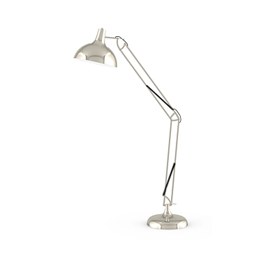 Modern Steel Chrome Floor Lamp 3D model image 1 