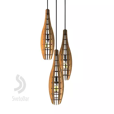 Ethnic-inspired Barracuda Pendant Light 3D model image 1 