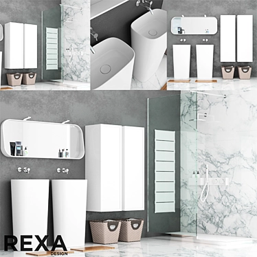 Elegant Bathroom Set: REXA Design 3D model image 1 