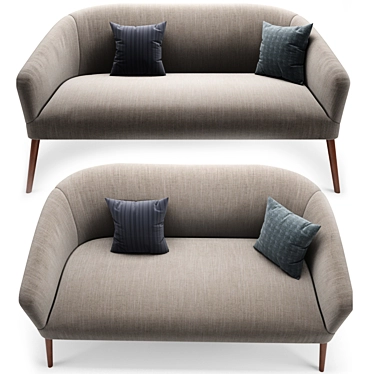 Pomeroy Barrel Sofa: Stylish Comfort 3D model image 1 