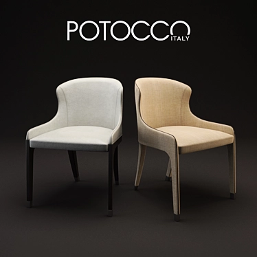 Potocco Miura Chair: Elegant Beech Wood Design 3D model image 1 