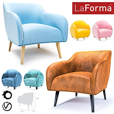 LaForma Lobby: Stylish Studded Armchair from Spain 3D model image 1 