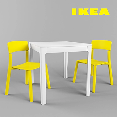 IKEA VANGSTA/YAN-INGE Dining Set 3D model image 1 