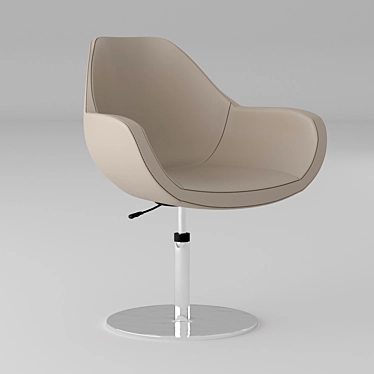 Elegant Beige Leather Office Chair 3D model image 1 