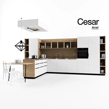 Customizable Cesar Kitchen: Ariel Model 3D model image 1 