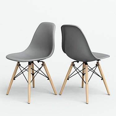 Elegant Eames-style Chair, 46x46x81 cm 3D model image 1 