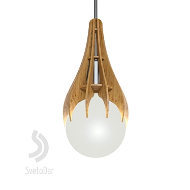 Parametric Wooden Pendant Light 3D model image 1 