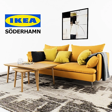 Stylish Soderhamn Sofa: Perfect Blend of Comfort and Elegance 3D model image 1 