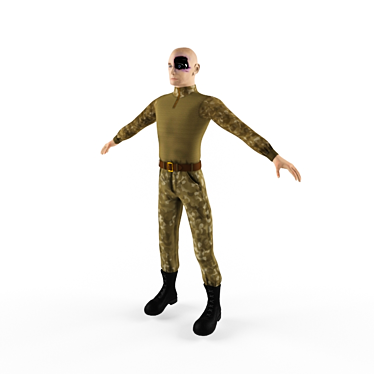 RoboSoldier: Futuristic Battle-ready Android 3D model image 1 