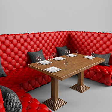 Restaurant Sofa Table 3D model image 1 