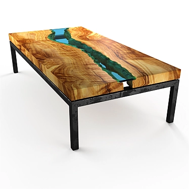 Rustic Canyon Wood Dining Table 3D model image 1 