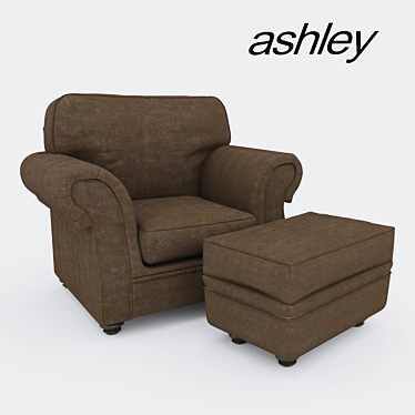 Ashley Armchair with Ottoman 3D model image 1 