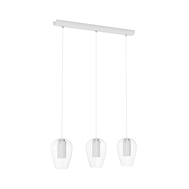 Modern Steel LED Suspension 3D model image 1 