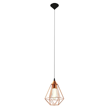 Tarbes Suspension Light: Elegant Steel and Copper Design 3D model image 1 