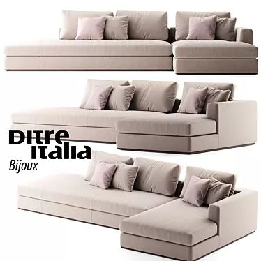 Elegant Bijoux Modern Corner Sofa 3D model image 1 