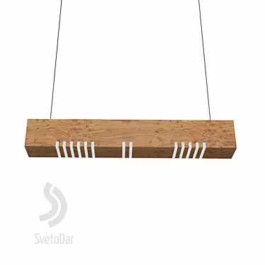 Sleek Wooden Log Pendant Light 3D model image 1 