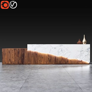 Elegant Reception Marble 3D model image 1 