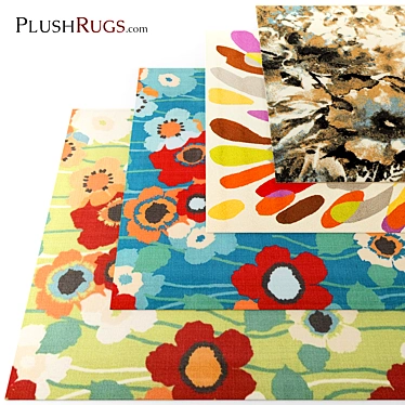 Luxurious Floral Print Carpet 3D model image 1 