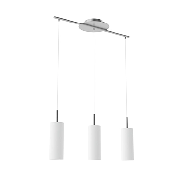 Sleek Nickel Suspension Light 3D model image 1 