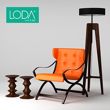 Loda Shelford Berjer Armchair: Modern Elegance for Your Space 3D model image 1 